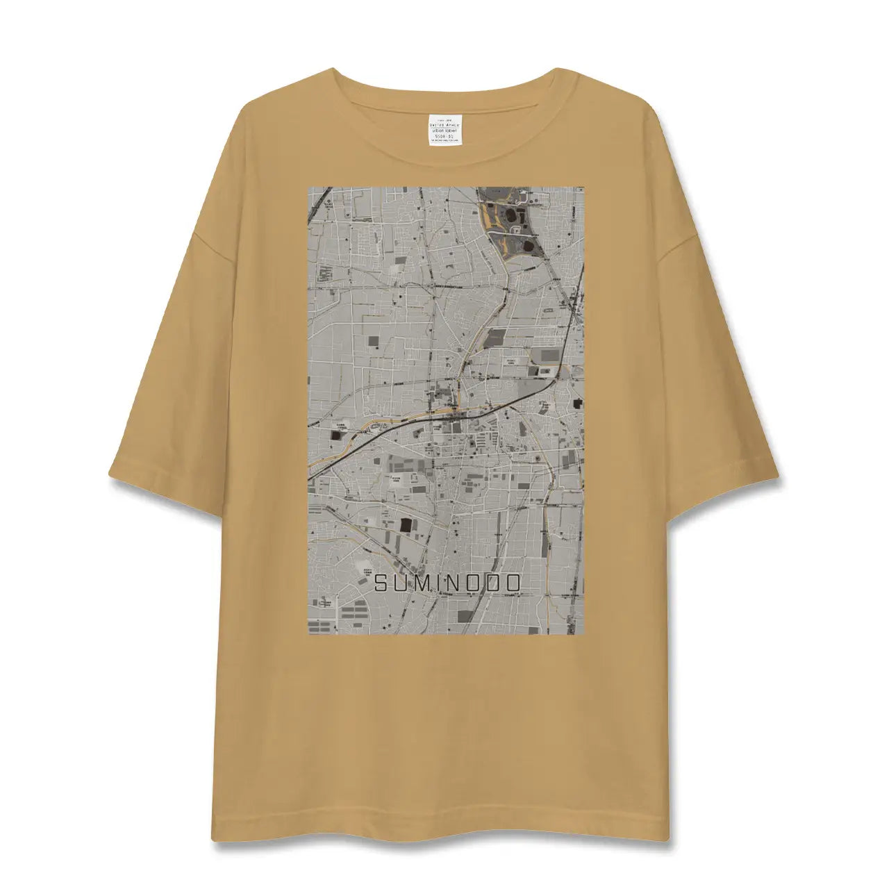 【住道(大阪府)】地図柄ビッグシルエットTシャツ