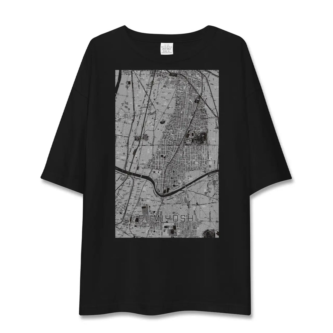 【住吉(大阪府)(大阪府)】地図柄ビッグシルエットTシャツ