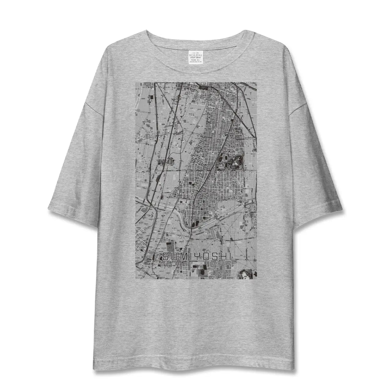 【住吉(大阪府)(大阪府)】地図柄ビッグシルエットTシャツ