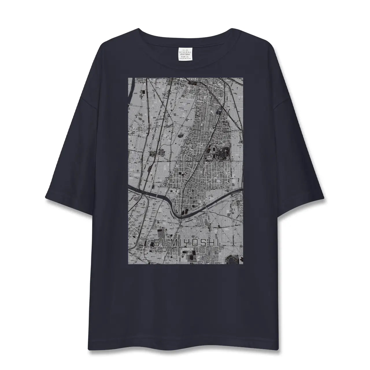 【住吉(大阪府)(大阪府)】地図柄ビッグシルエットTシャツ
