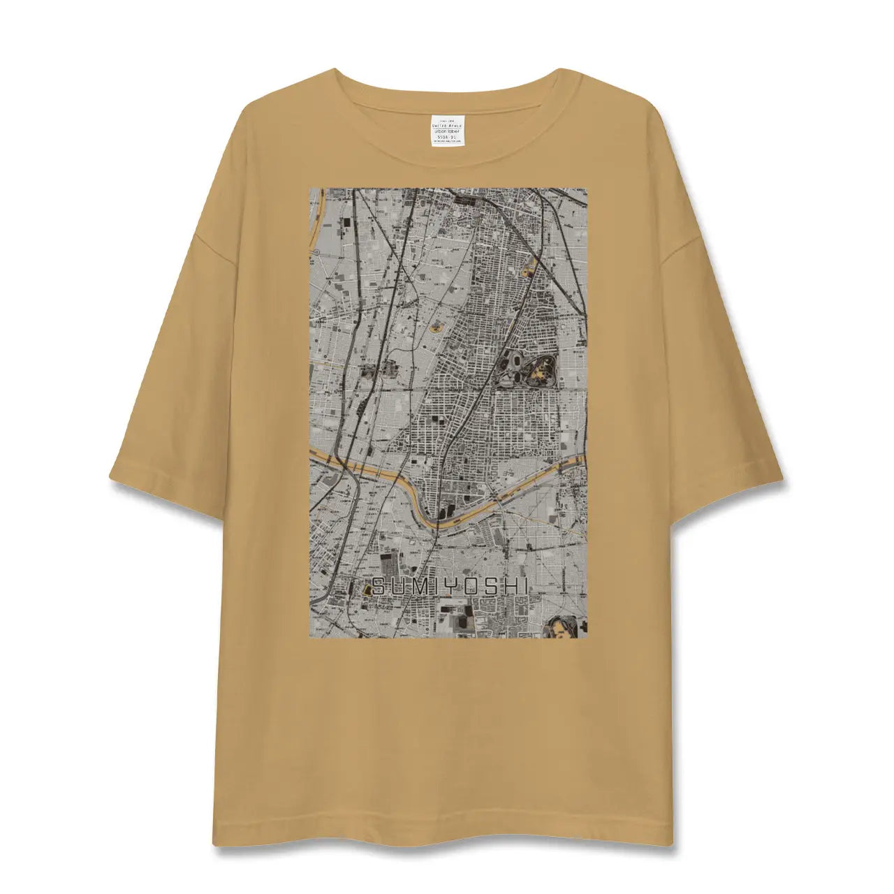 【住吉(大阪府)(大阪府)】地図柄ビッグシルエットTシャツ
