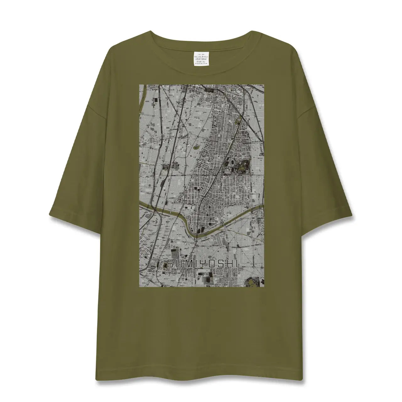 【住吉(大阪府)(大阪府)】地図柄ビッグシルエットTシャツ