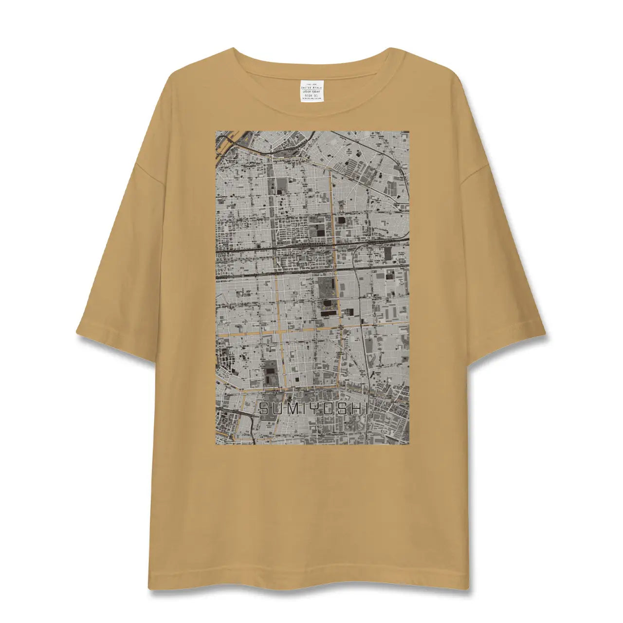 【住吉(東京都)】地図柄ビッグシルエットTシャツ