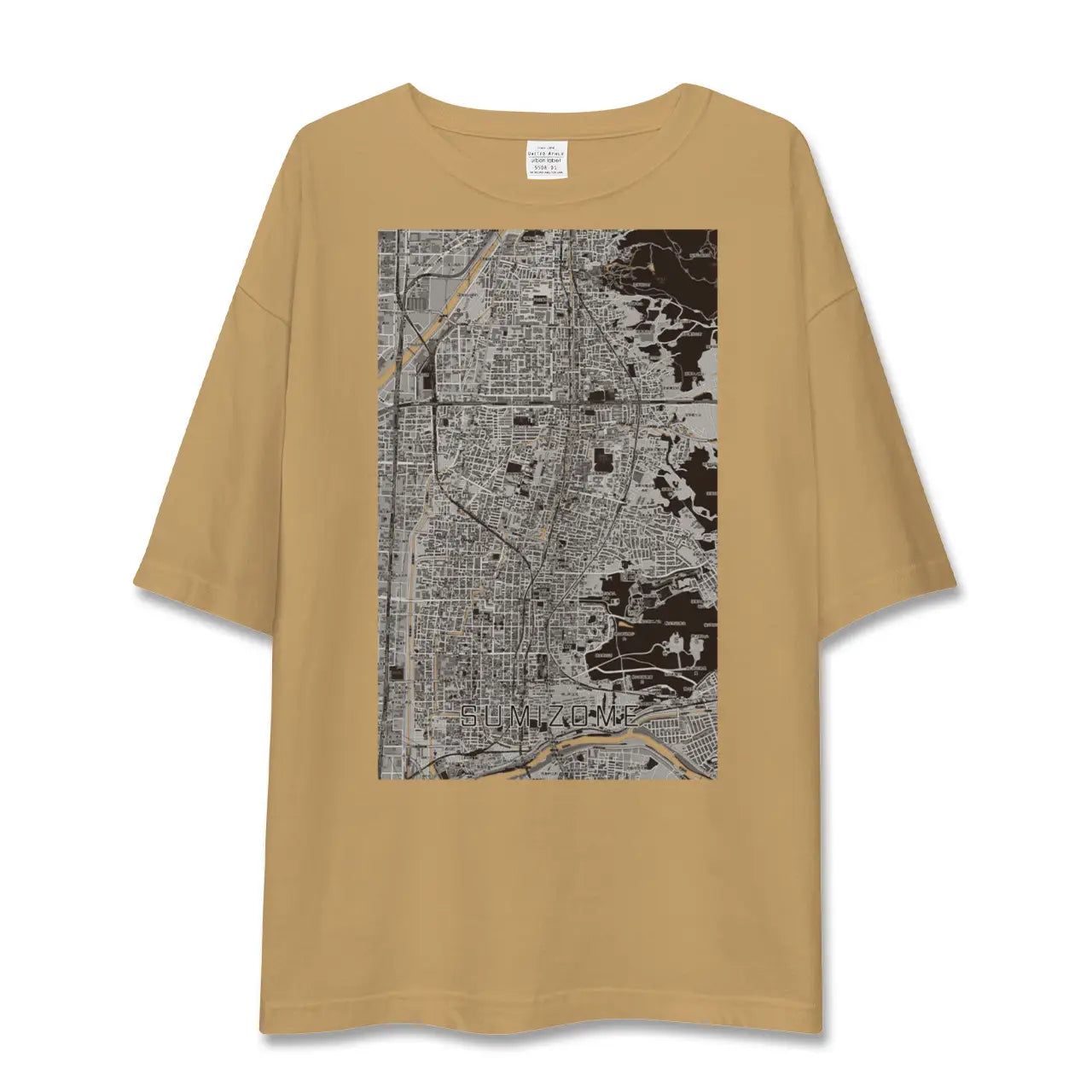 【墨染(京都府)】地図柄ビッグシルエットTシャツ
