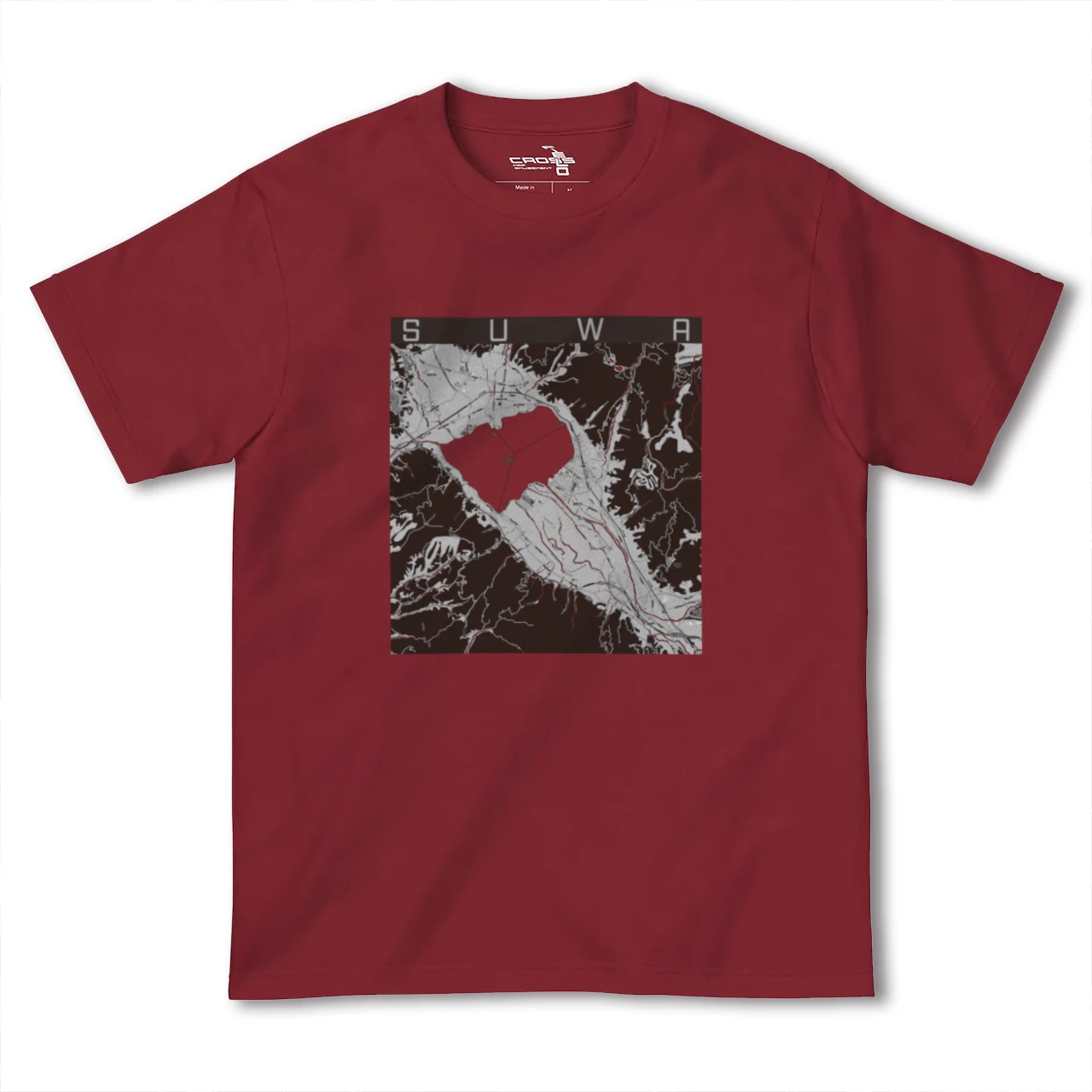 【諏訪(長野県)】地図柄ヘビーウェイトTシャツ
