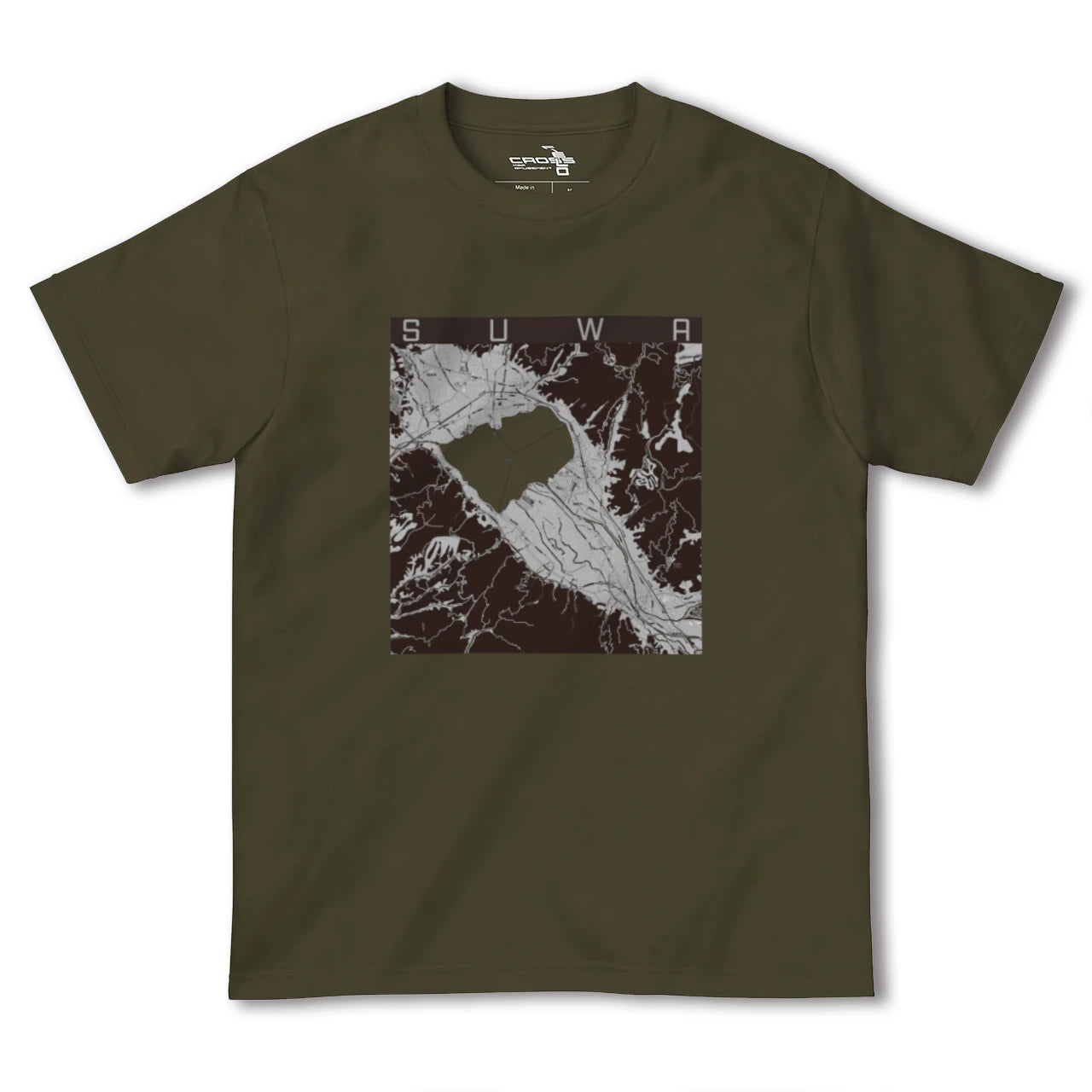 【諏訪(長野県)】地図柄ヘビーウェイトTシャツ