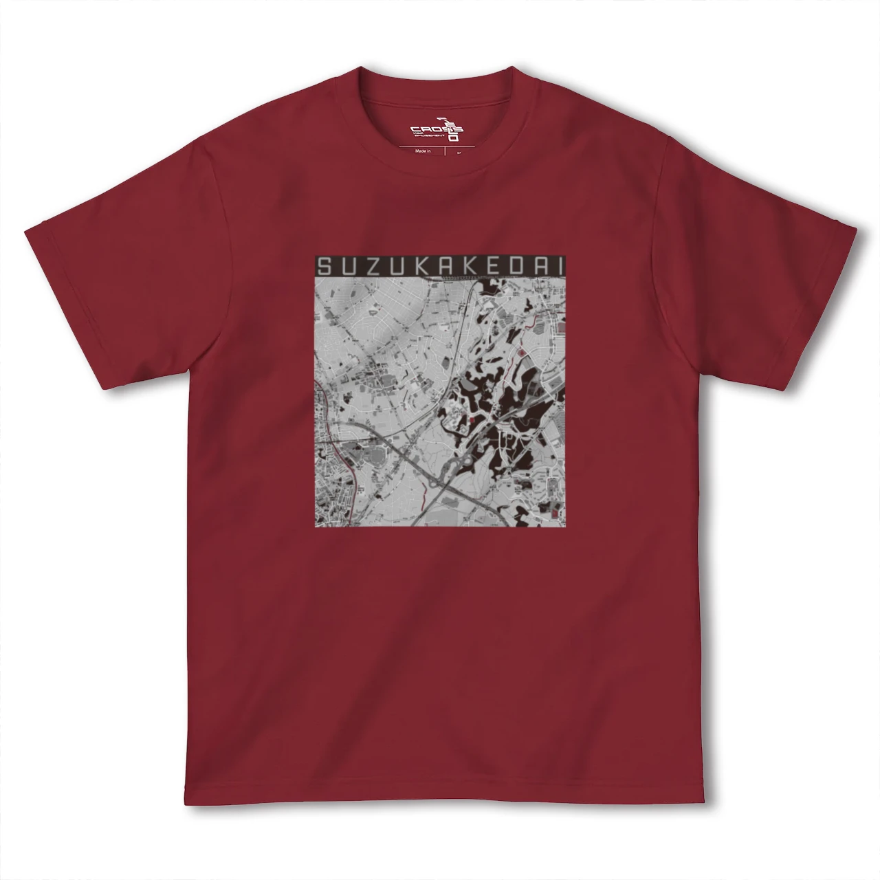 【すずかけ台(東京都)】地図柄ヘビーウェイトTシャツ