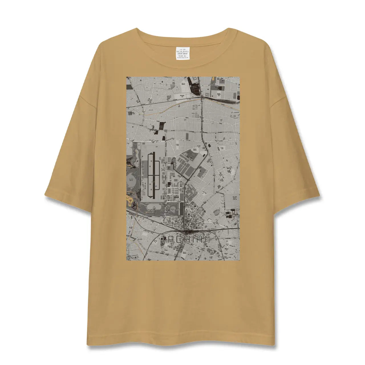 【立飛(東京都)】地図柄ビッグシルエットTシャツ