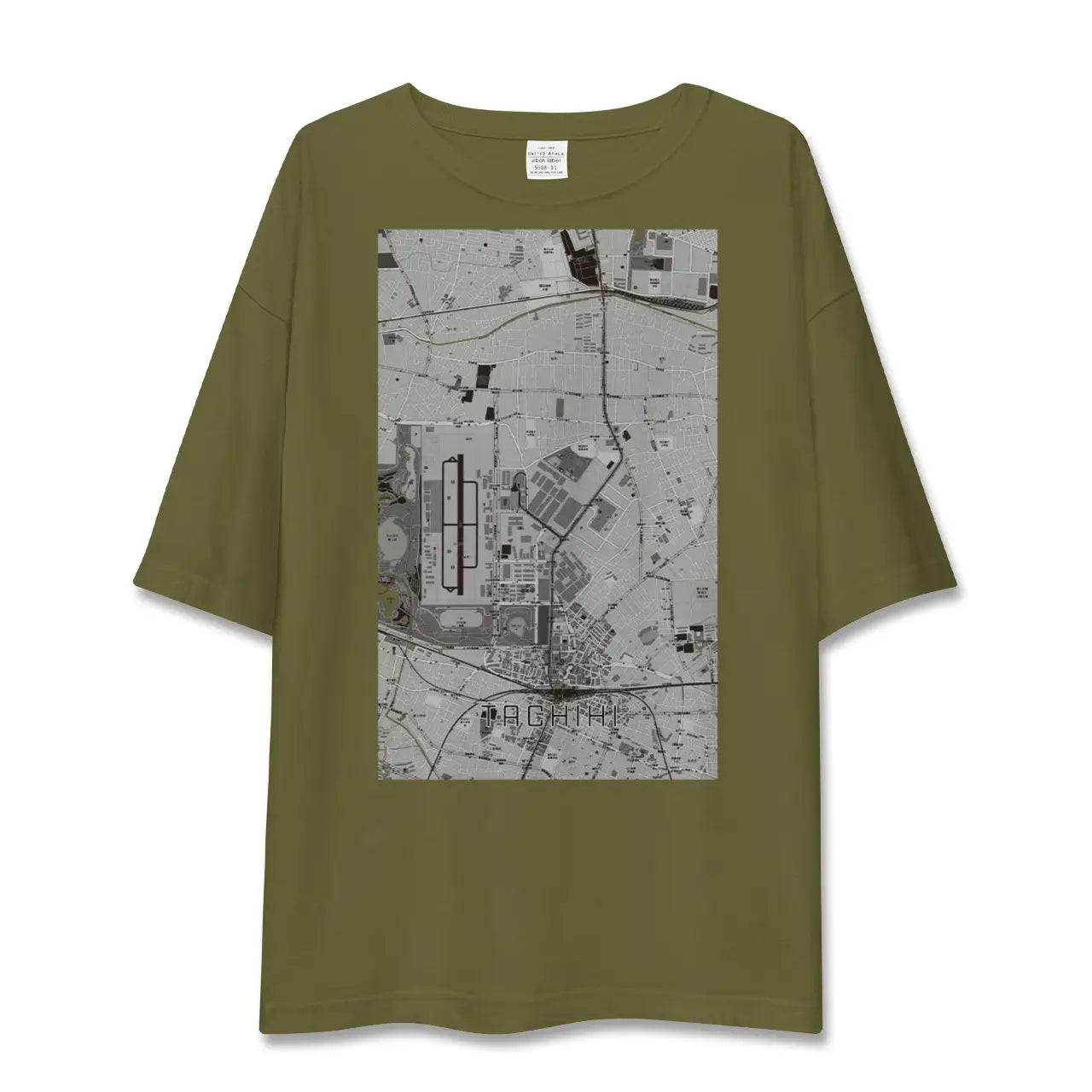 【立飛(東京都)】地図柄ビッグシルエットTシャツ