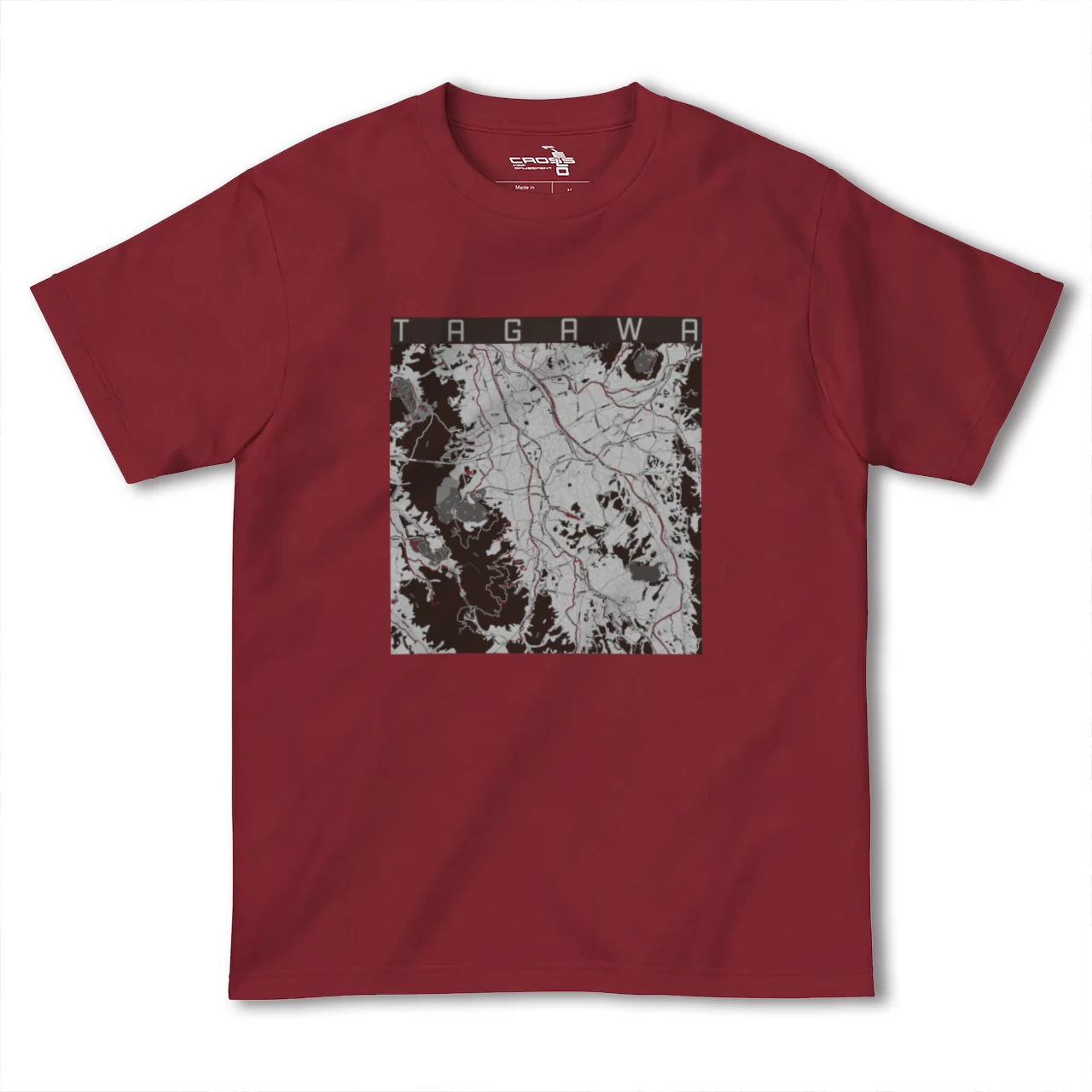 【田川(福岡県)】地図柄ヘビーウェイトTシャツ