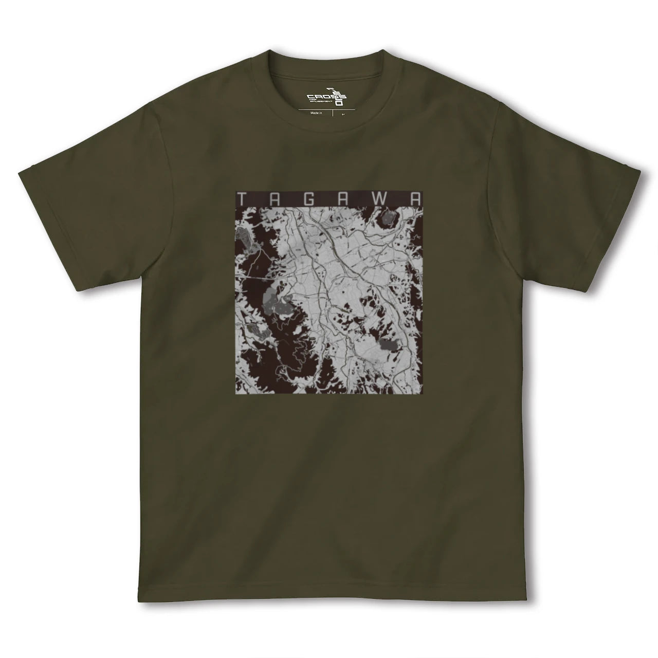【田川(福岡県)】地図柄ヘビーウェイトTシャツ