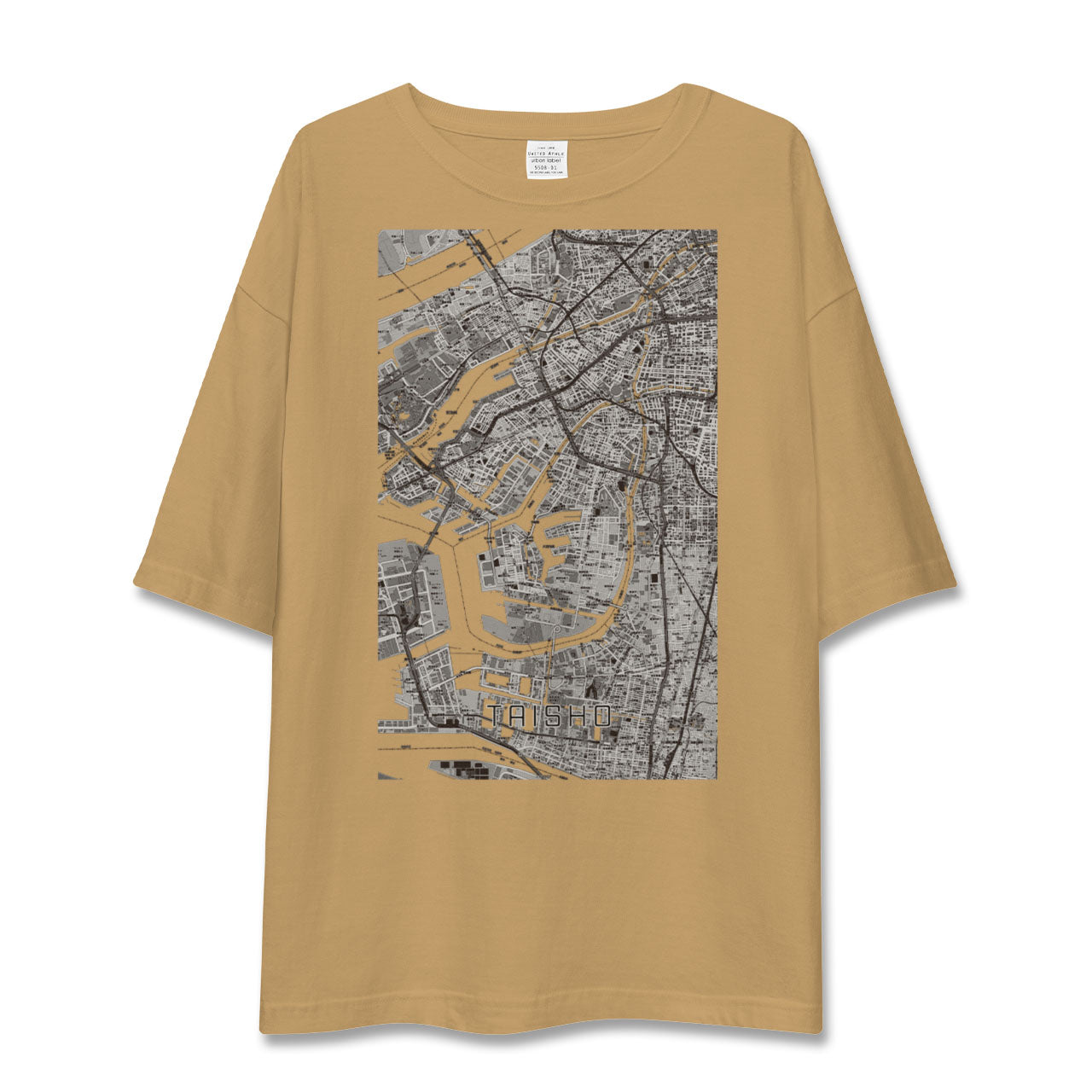 【大正(大阪府)】地図柄ビッグシルエットTシャツ