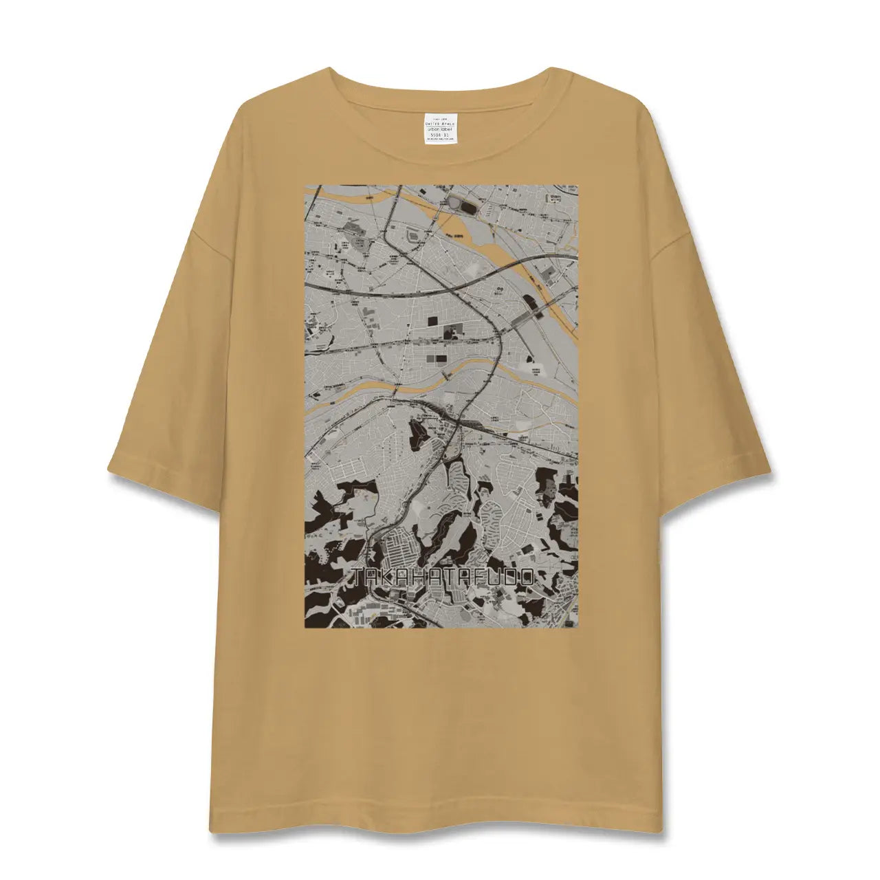 【高幡不動(東京都)】地図柄ビッグシルエットTシャツ