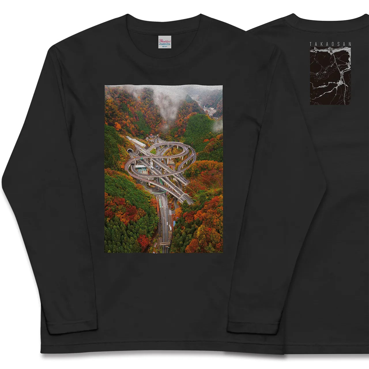 【高尾山(東京都)】Map World ロングスリーブTシャツ