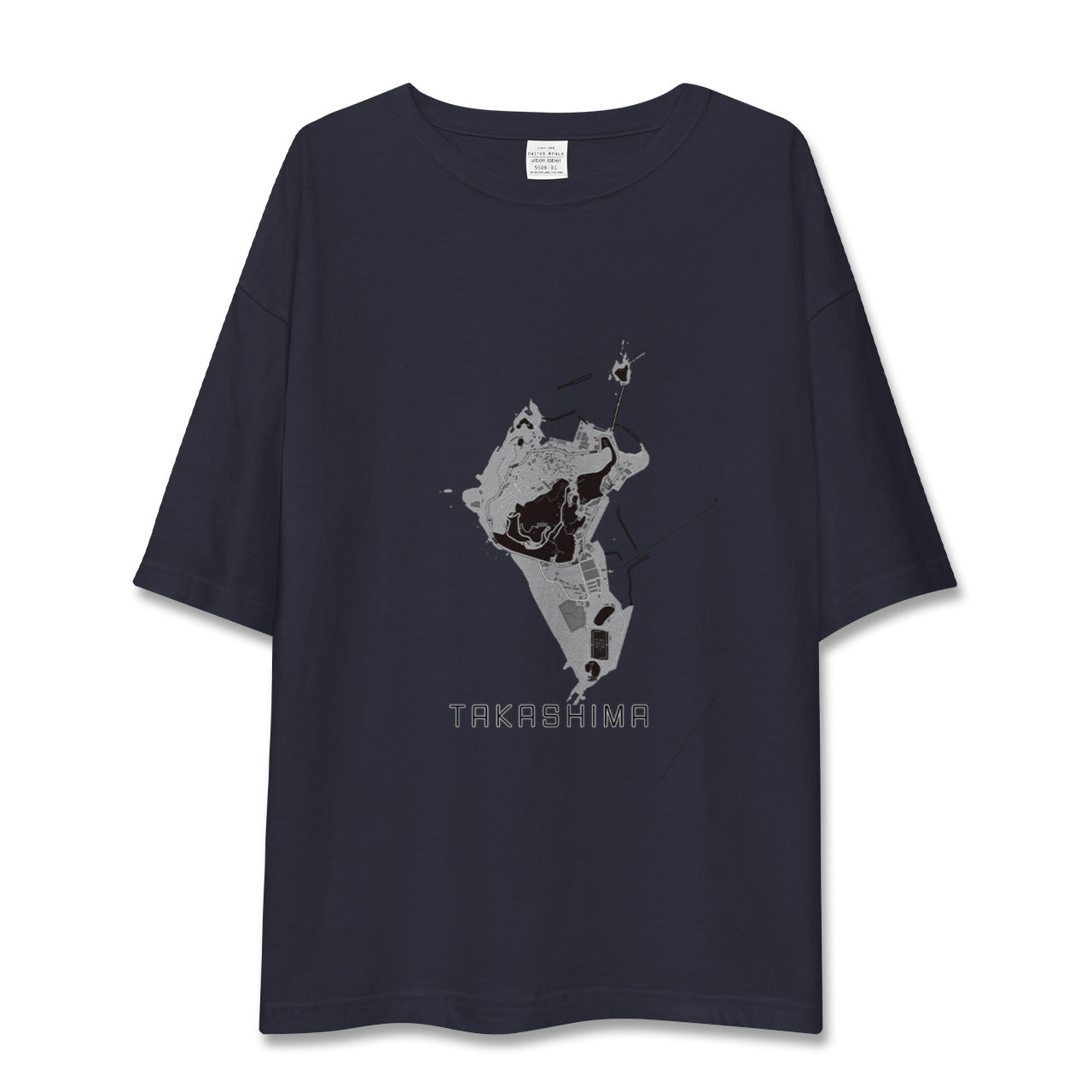 【高島(長崎県)】地図柄ビッグシルエットTシャツ