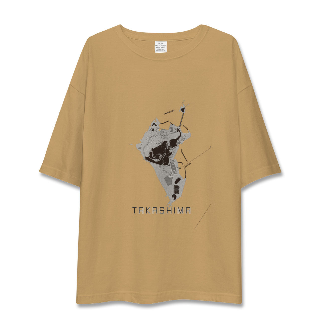 【高島(長崎県)】地図柄ビッグシルエットTシャツ