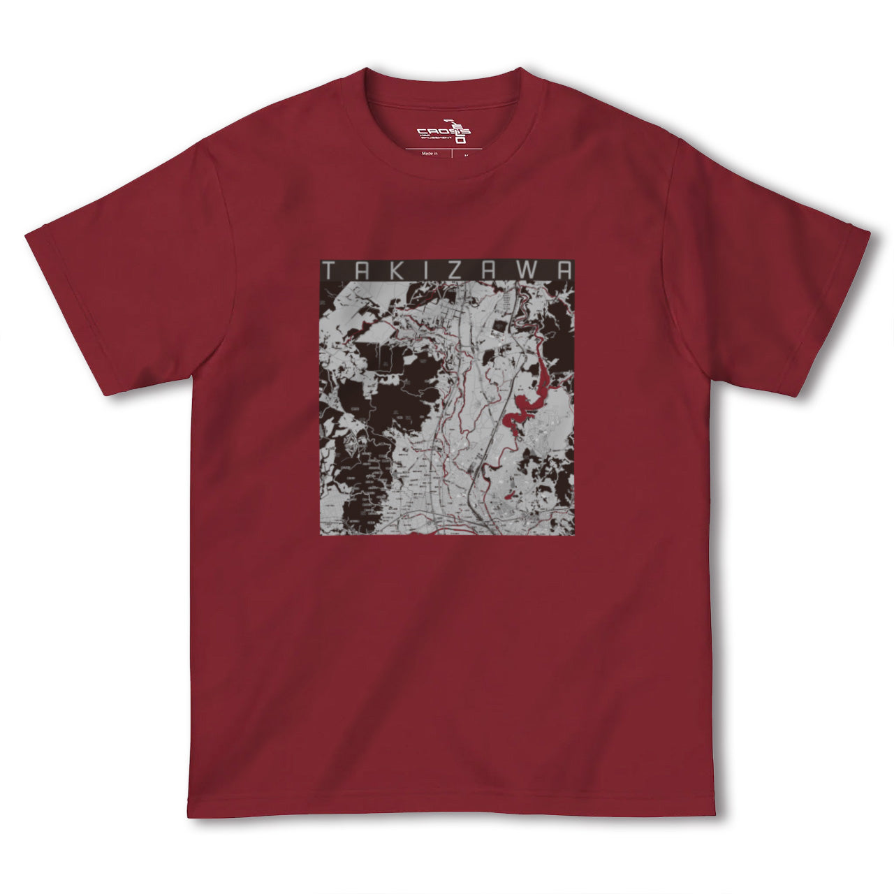 【滝沢(岩手県)】地図柄ヘビーウェイトTシャツ