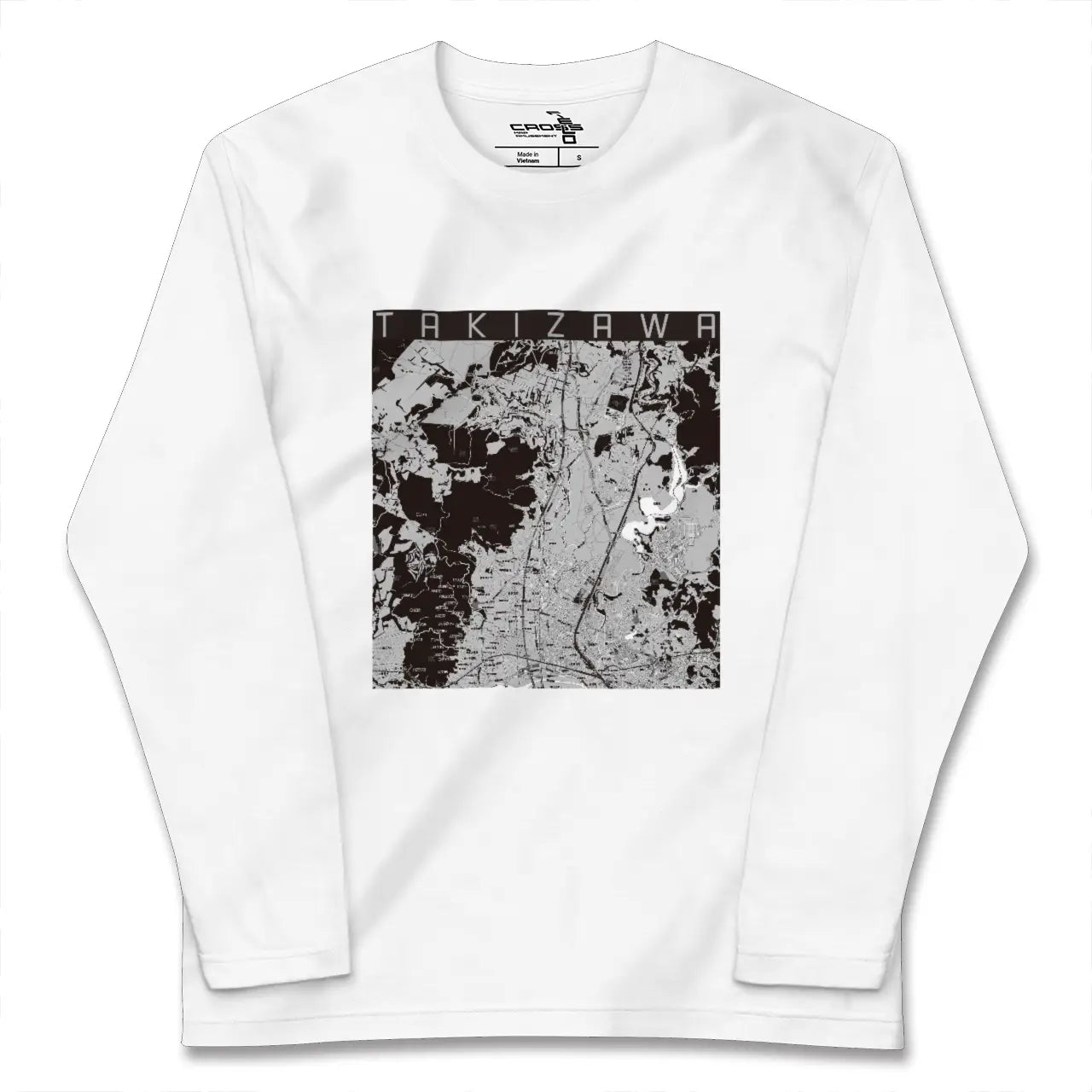 【滝沢(岩手県)】地図柄ロングスリーブTシャツ