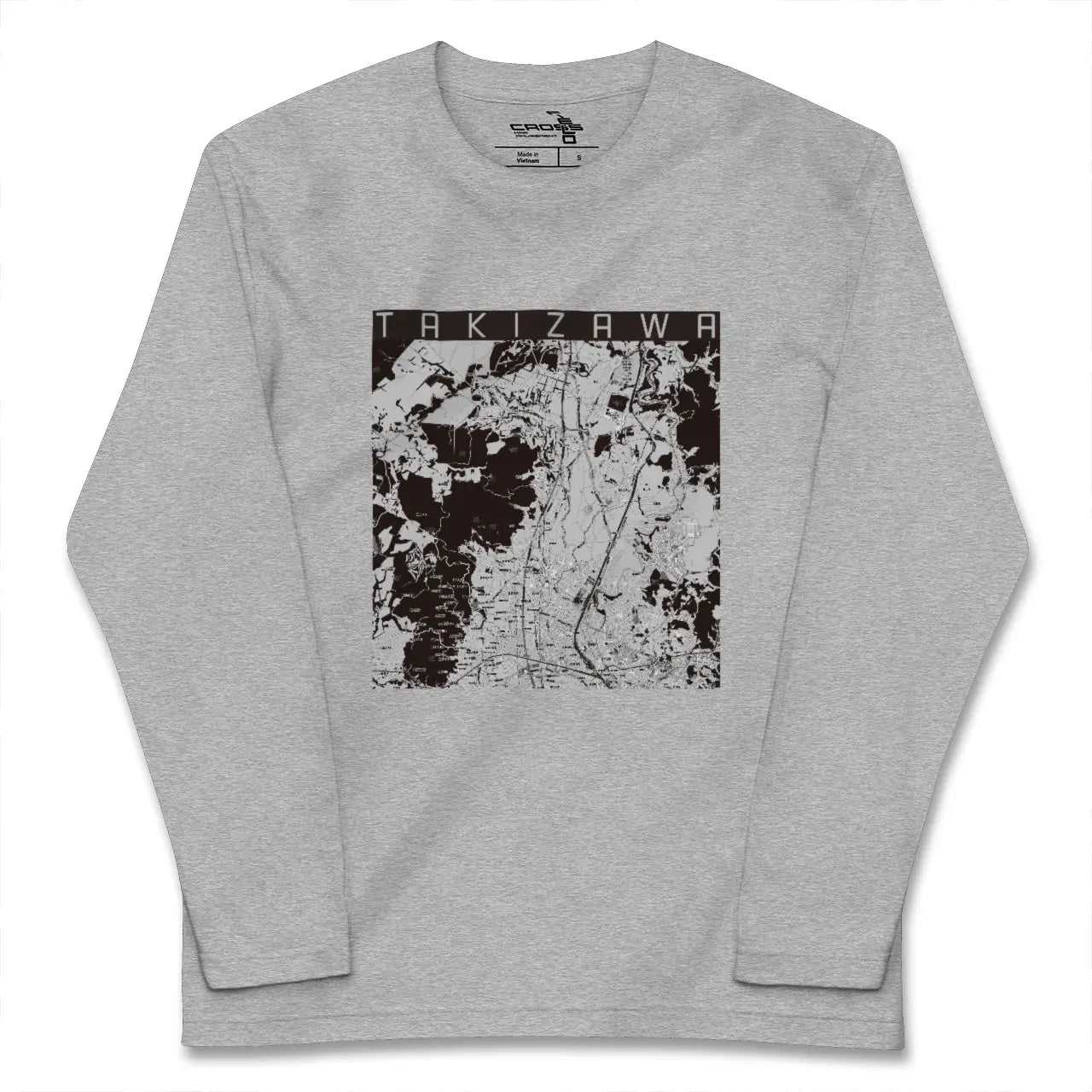 【滝沢(岩手県)】地図柄ロングスリーブTシャツ