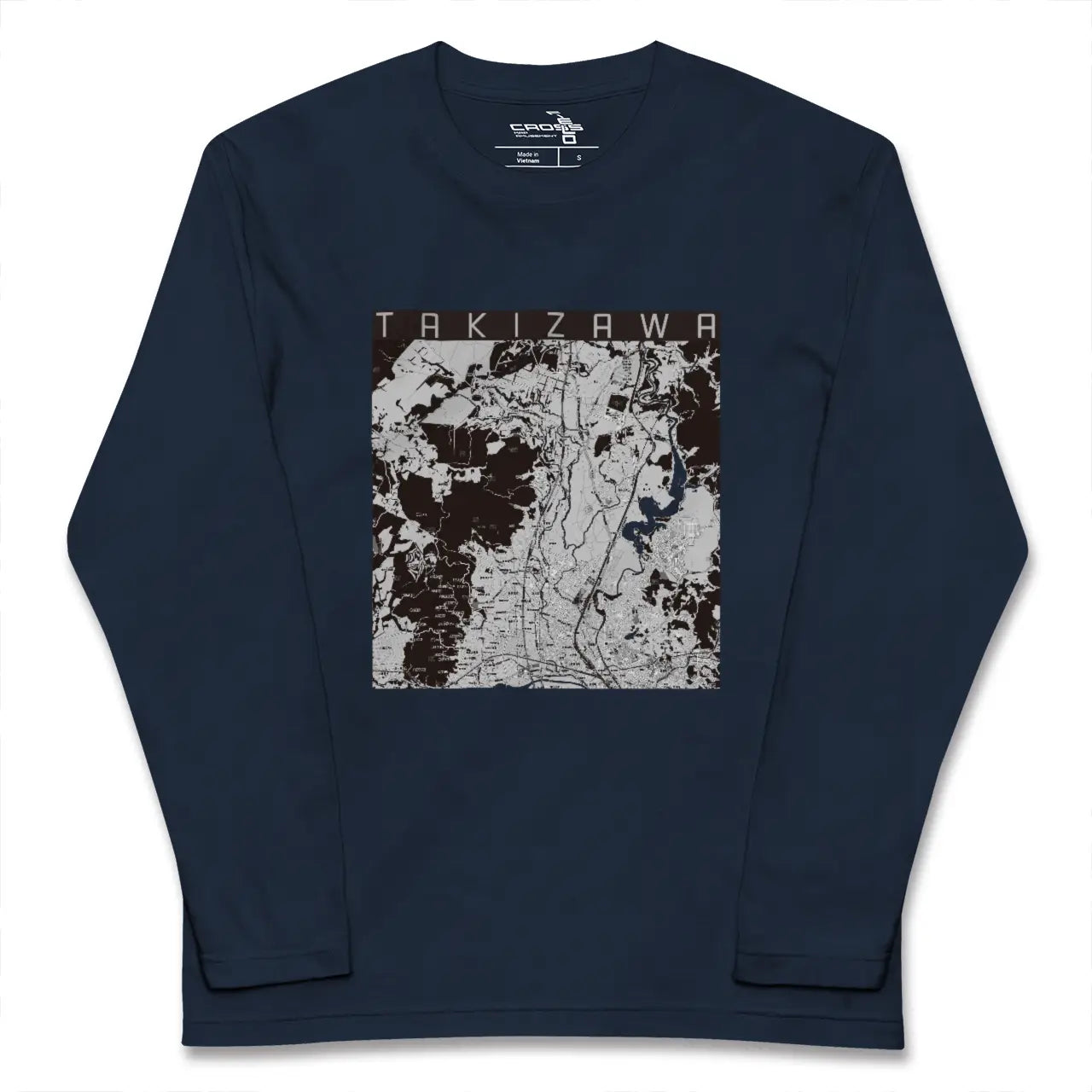 【滝沢(岩手県)】地図柄ロングスリーブTシャツ
