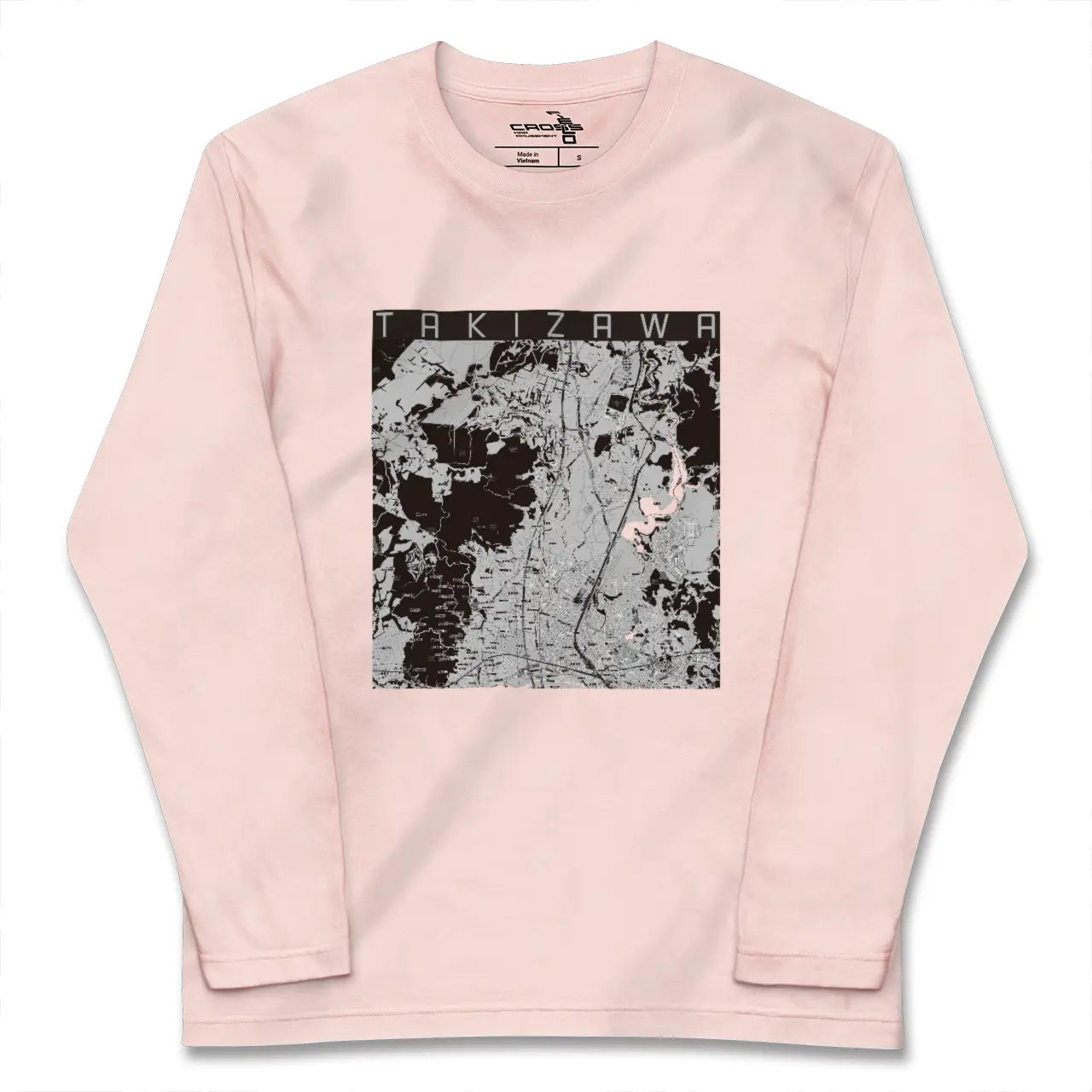 【滝沢(岩手県)】地図柄ロングスリーブTシャツ