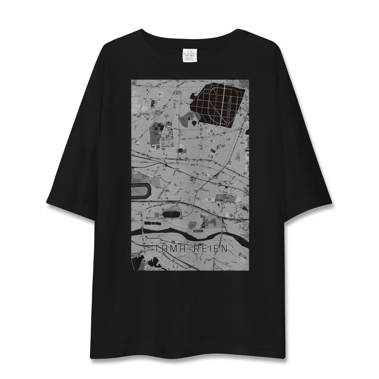 【多磨霊園(東京都)】地図柄ビッグシルエットTシャツ