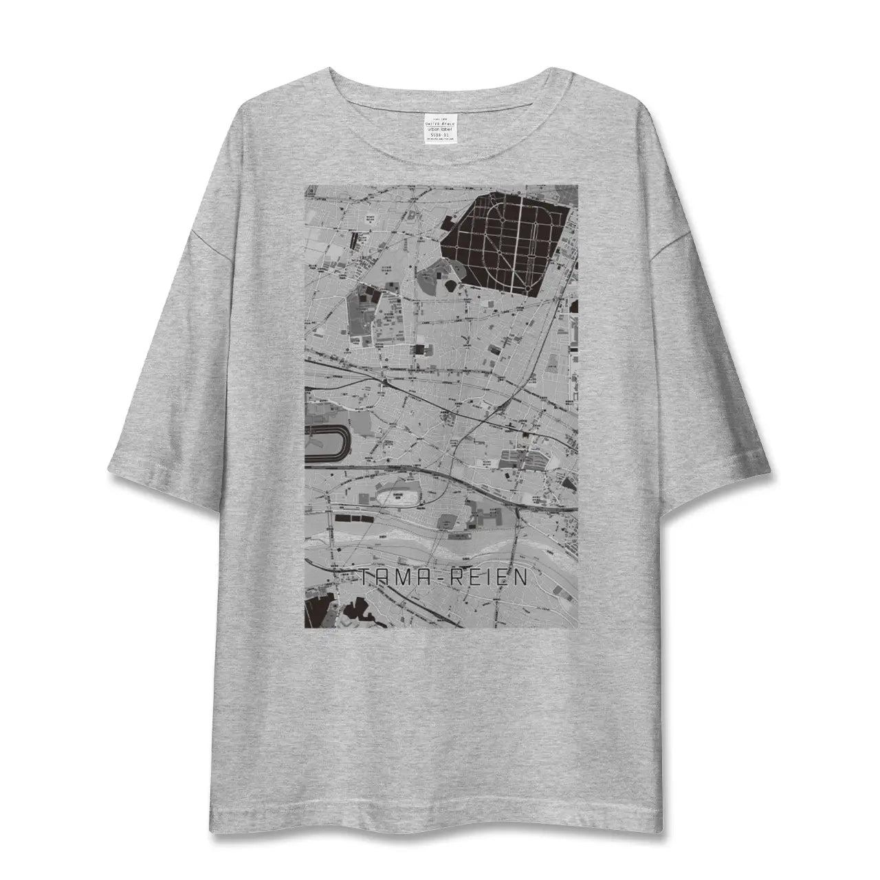 【多磨霊園(東京都)】地図柄ビッグシルエットTシャツ