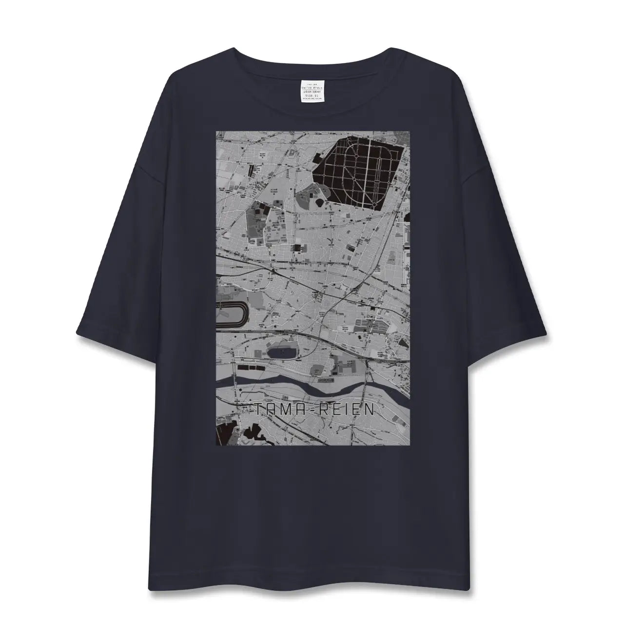 【多磨霊園(東京都)】地図柄ビッグシルエットTシャツ