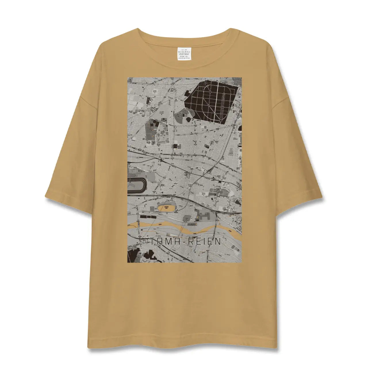 【多磨霊園(東京都)】地図柄ビッグシルエットTシャツ
