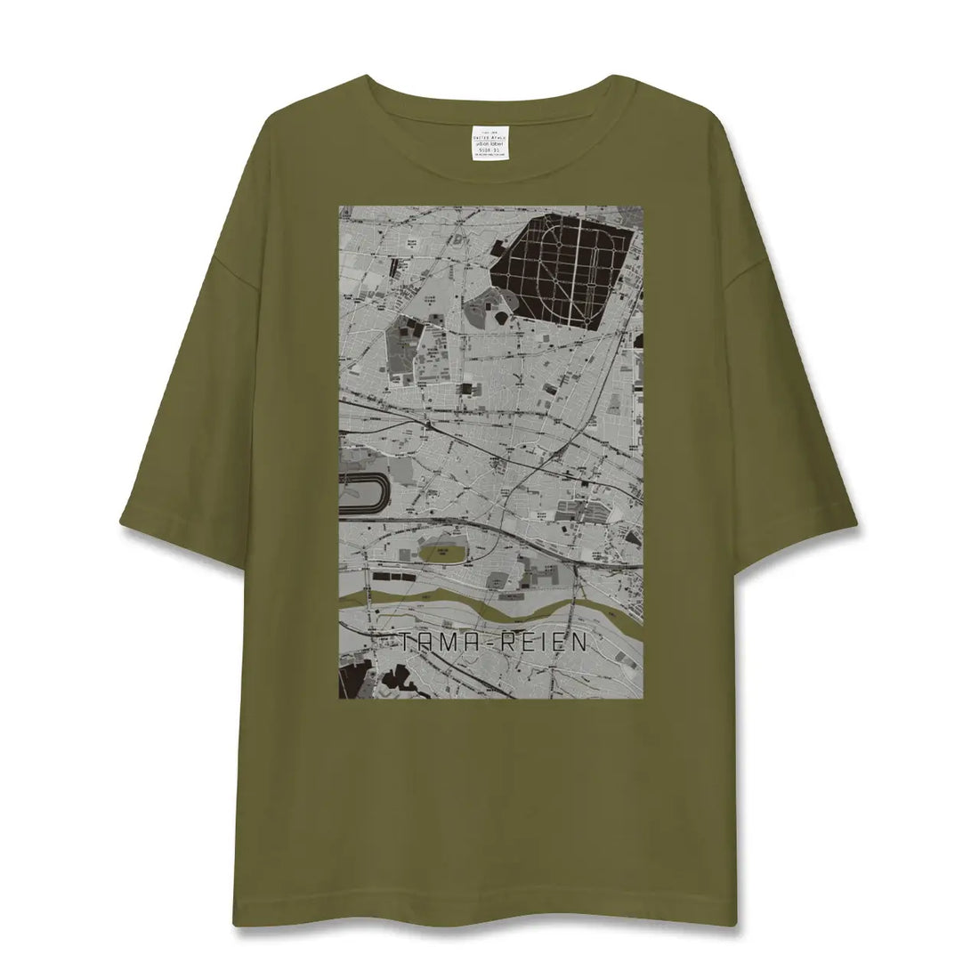 【多磨霊園(東京都)】地図柄ビッグシルエットTシャツ