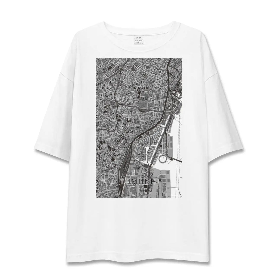 【田町(東京都)】地図柄ビッグシルエットTシャツ