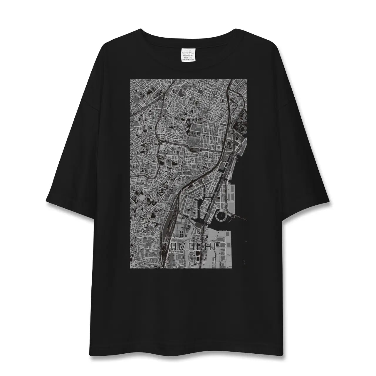 【田町(東京都)】地図柄ビッグシルエットTシャツ