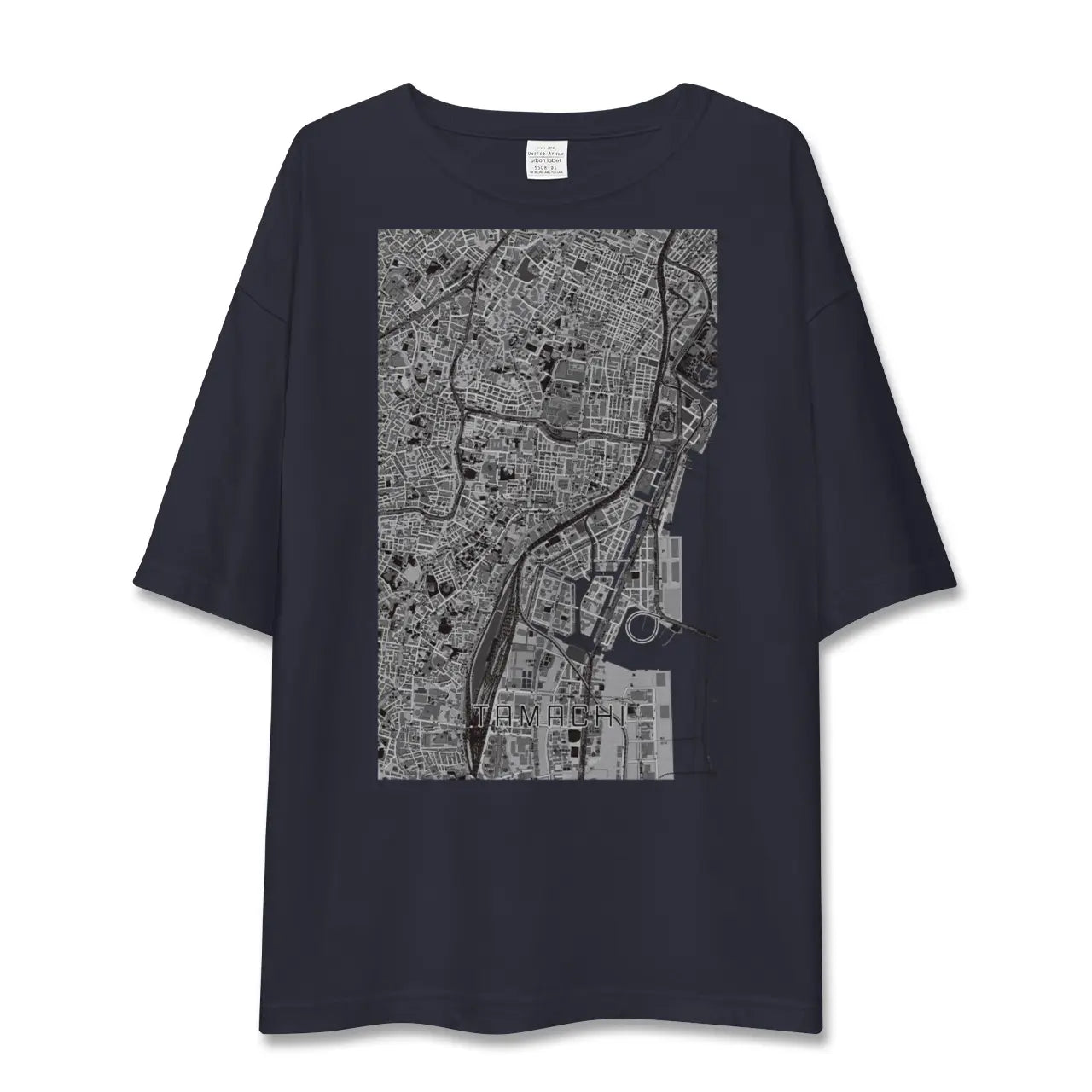 【田町(東京都)】地図柄ビッグシルエットTシャツ