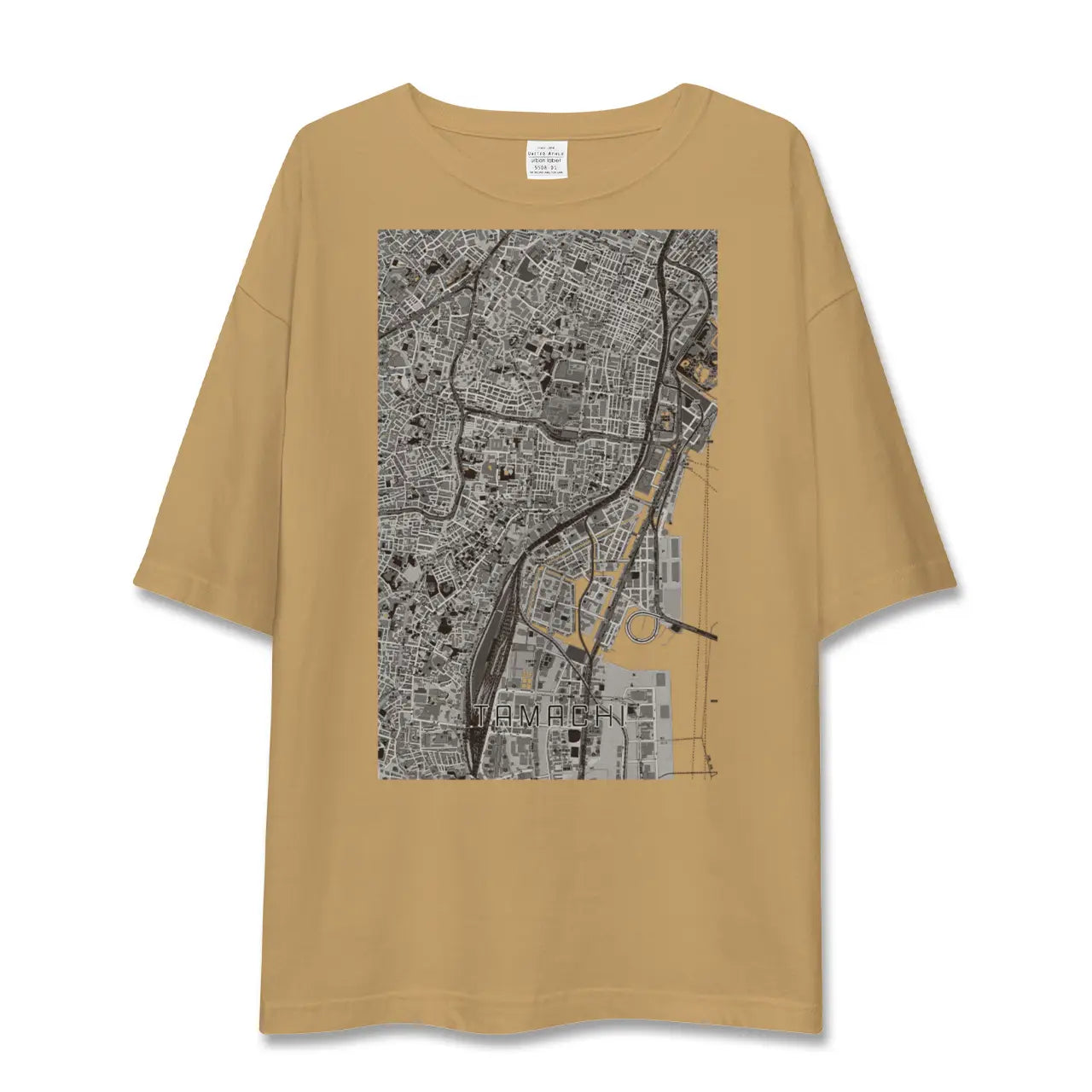 【田町(東京都)】地図柄ビッグシルエットTシャツ