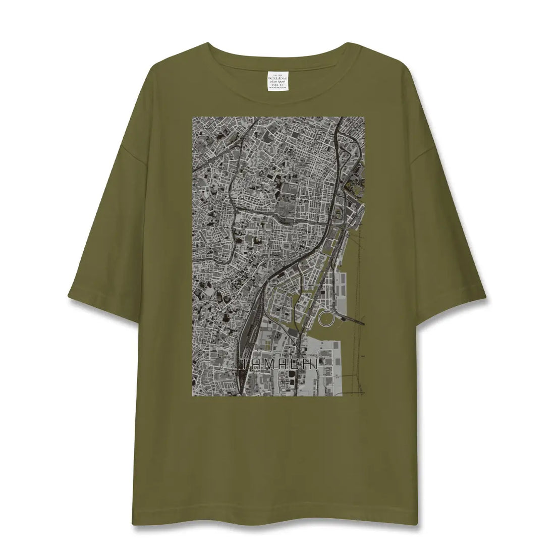 【田町(東京都)】地図柄ビッグシルエットTシャツ