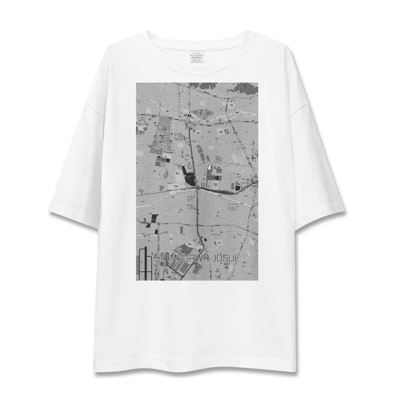 【玉川上水(東京都)】地図柄ビッグシルエットTシャツ