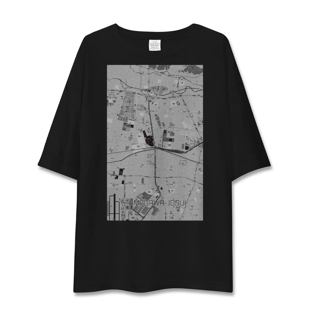 【玉川上水(東京都)】地図柄ビッグシルエットTシャツ