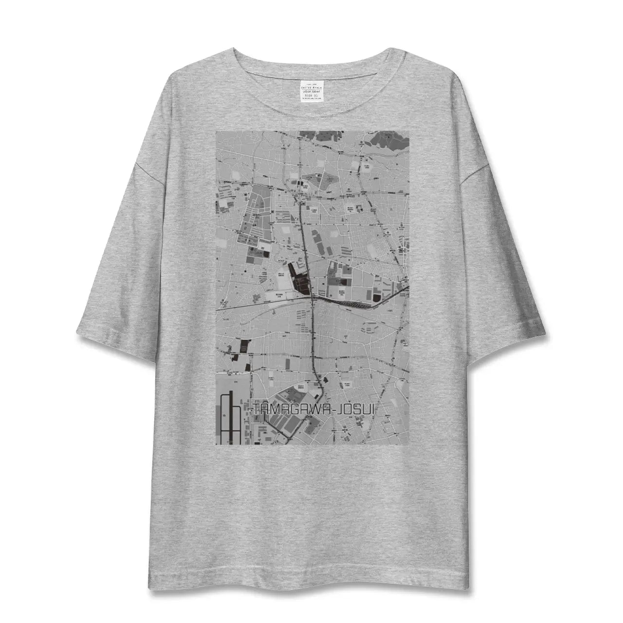【玉川上水(東京都)】地図柄ビッグシルエットTシャツ