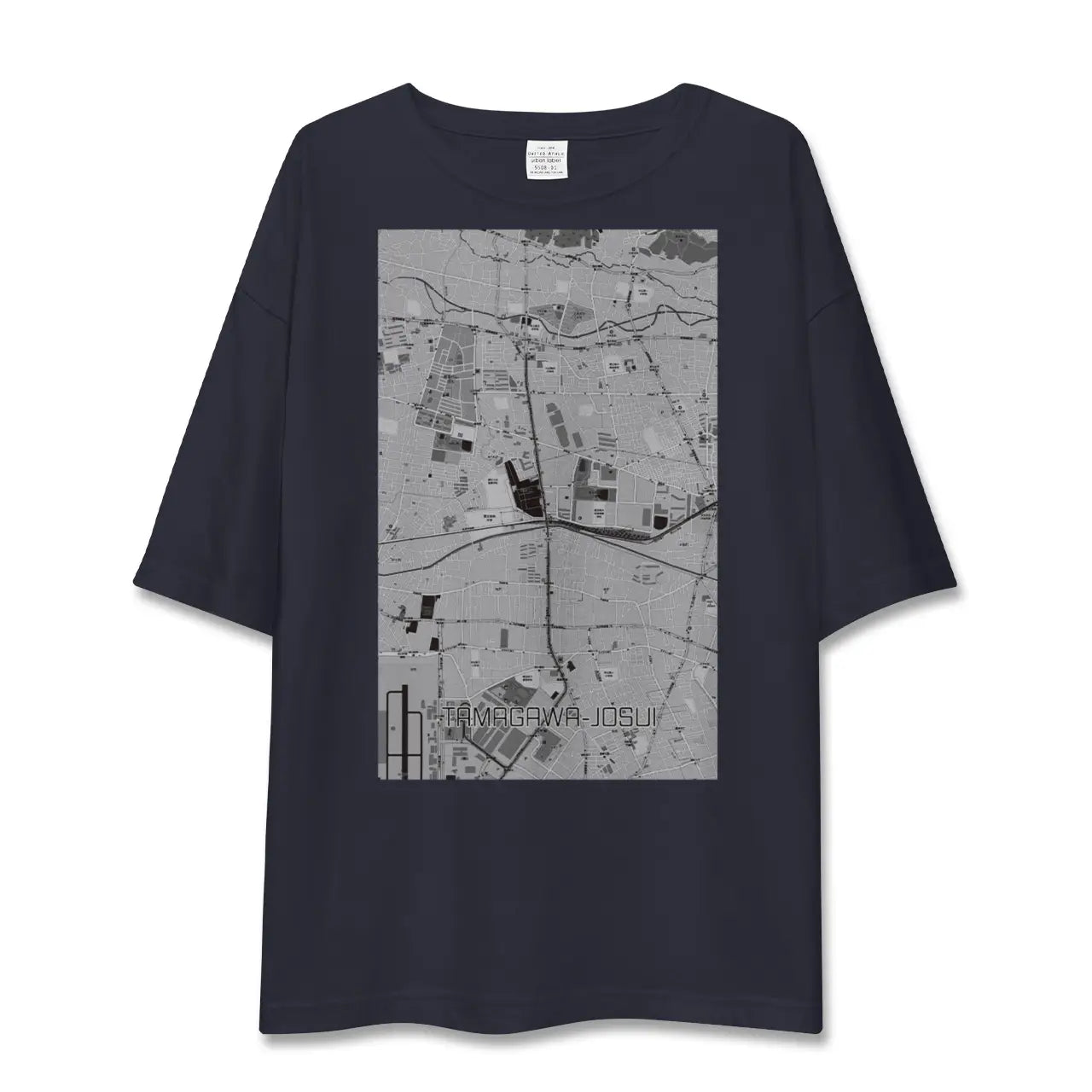 【玉川上水(東京都)】地図柄ビッグシルエットTシャツ