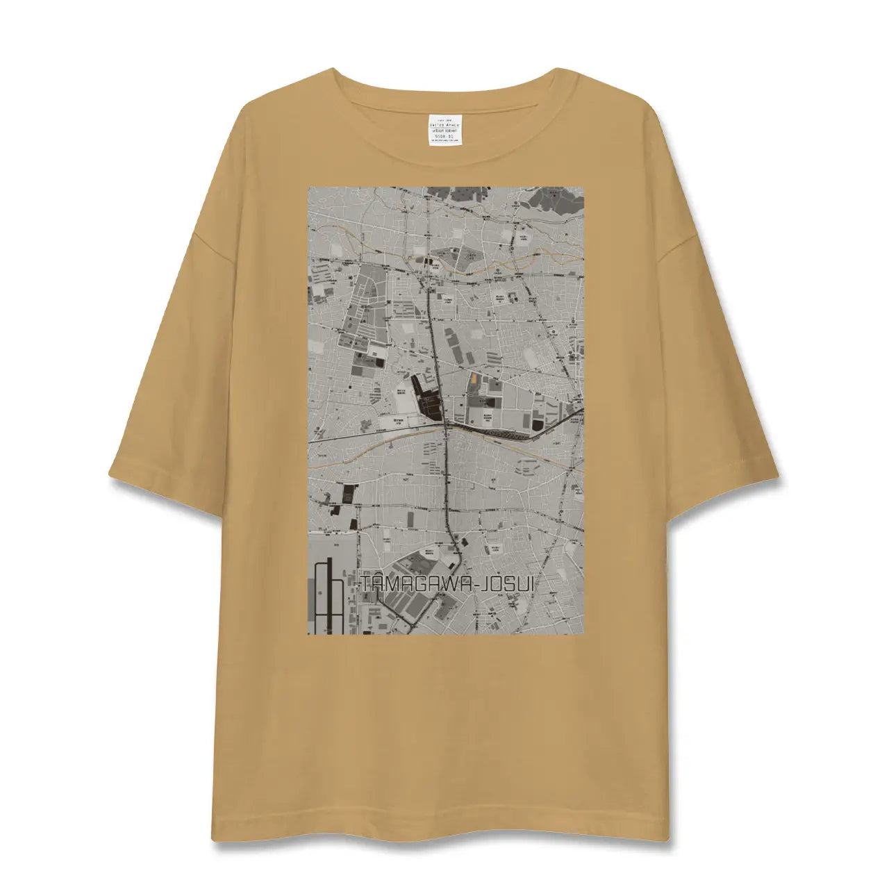 【玉川上水(東京都)】地図柄ビッグシルエットTシャツ