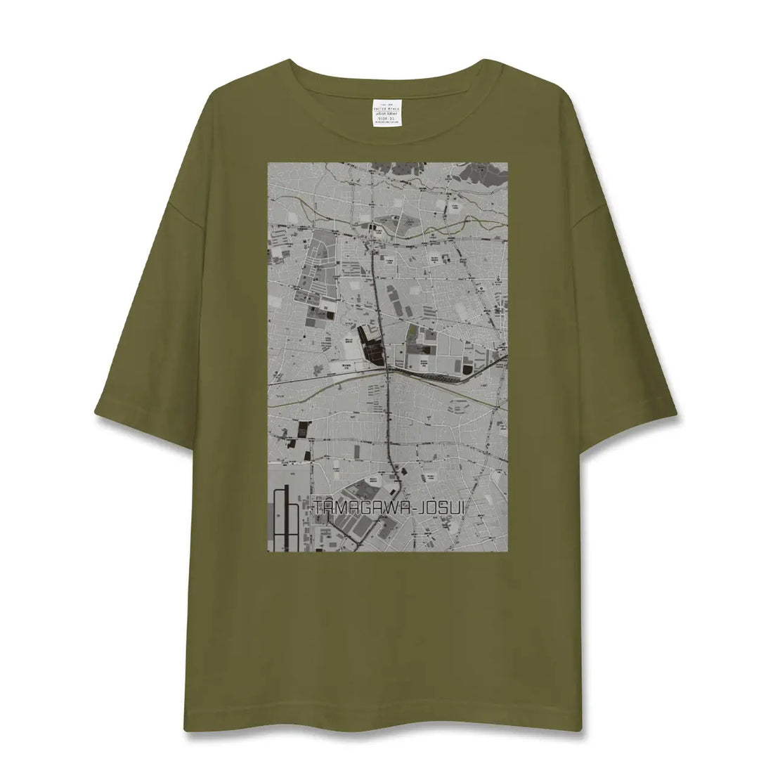 【玉川上水(東京都)】地図柄ビッグシルエットTシャツ