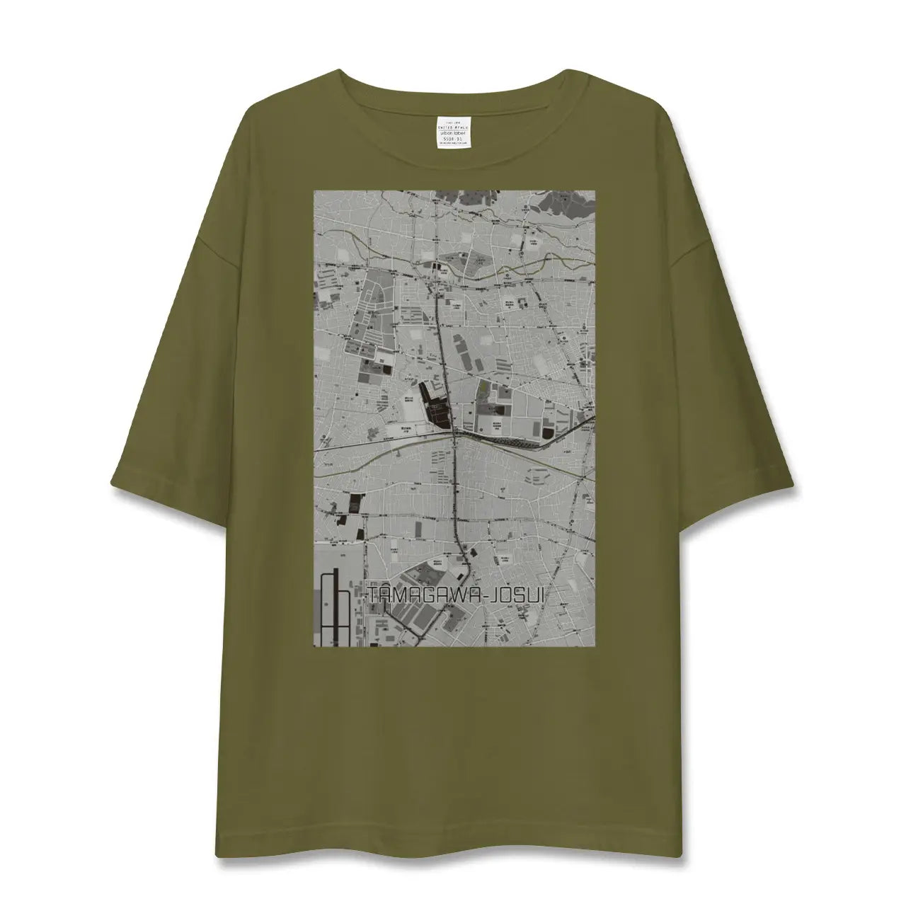 【玉川上水(東京都)】地図柄ビッグシルエットTシャツ