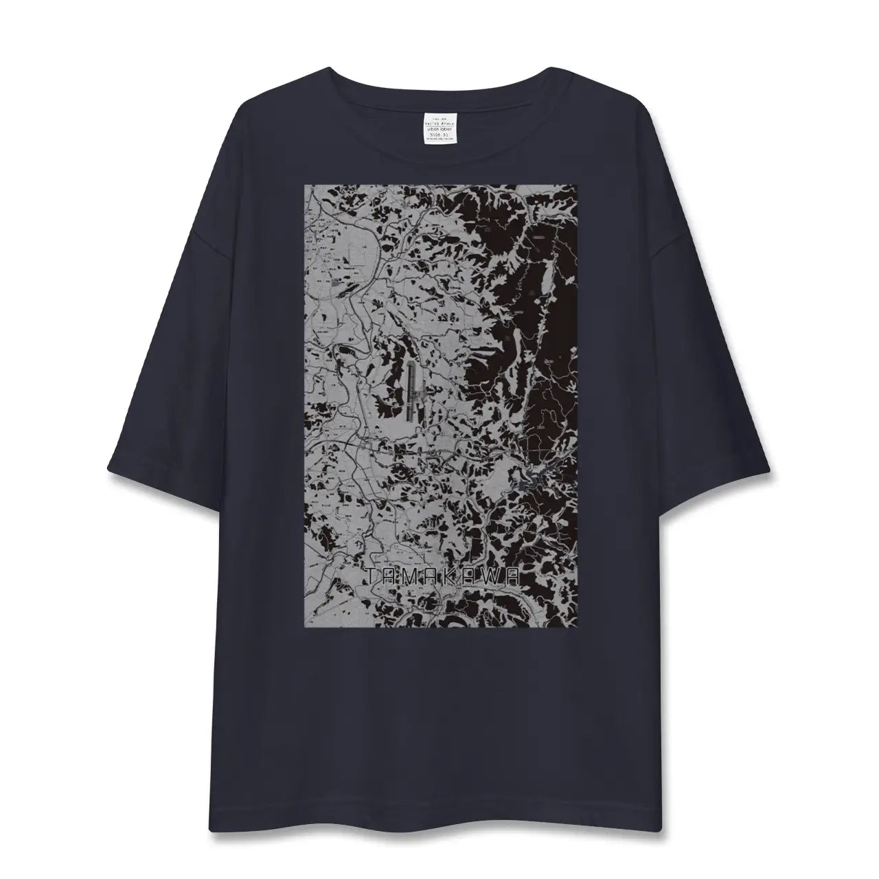 【玉川(福島県)】地図柄ビッグシルエットTシャツ