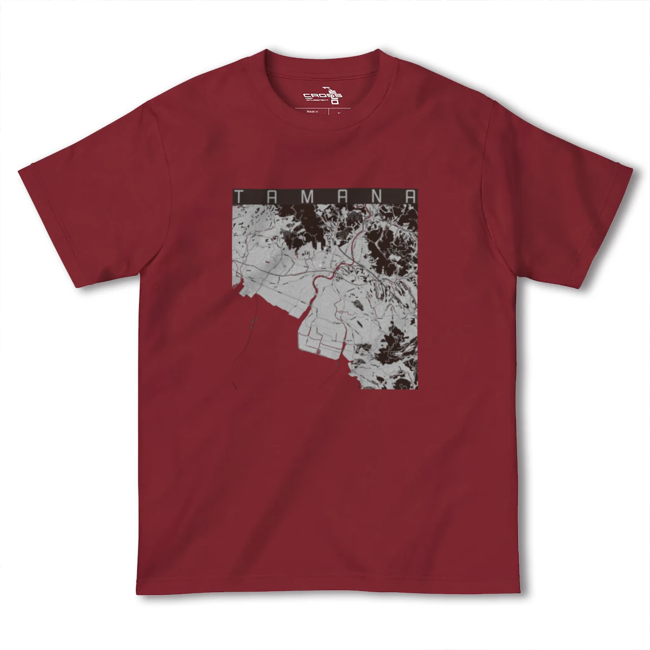 【玉名(熊本県)】地図柄ヘビーウェイトTシャツ