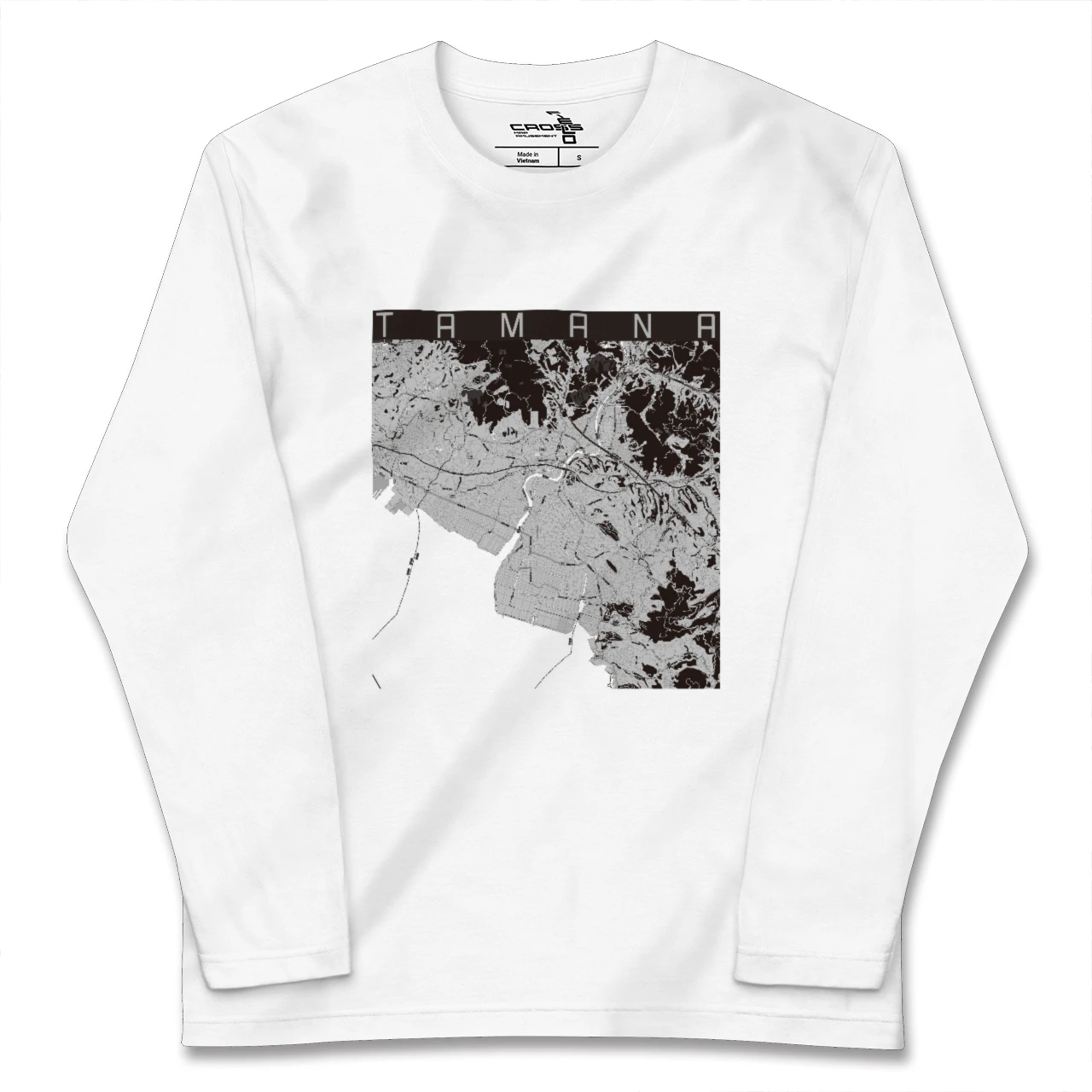 【玉名(熊本県)】地図柄ロングスリーブTシャツ