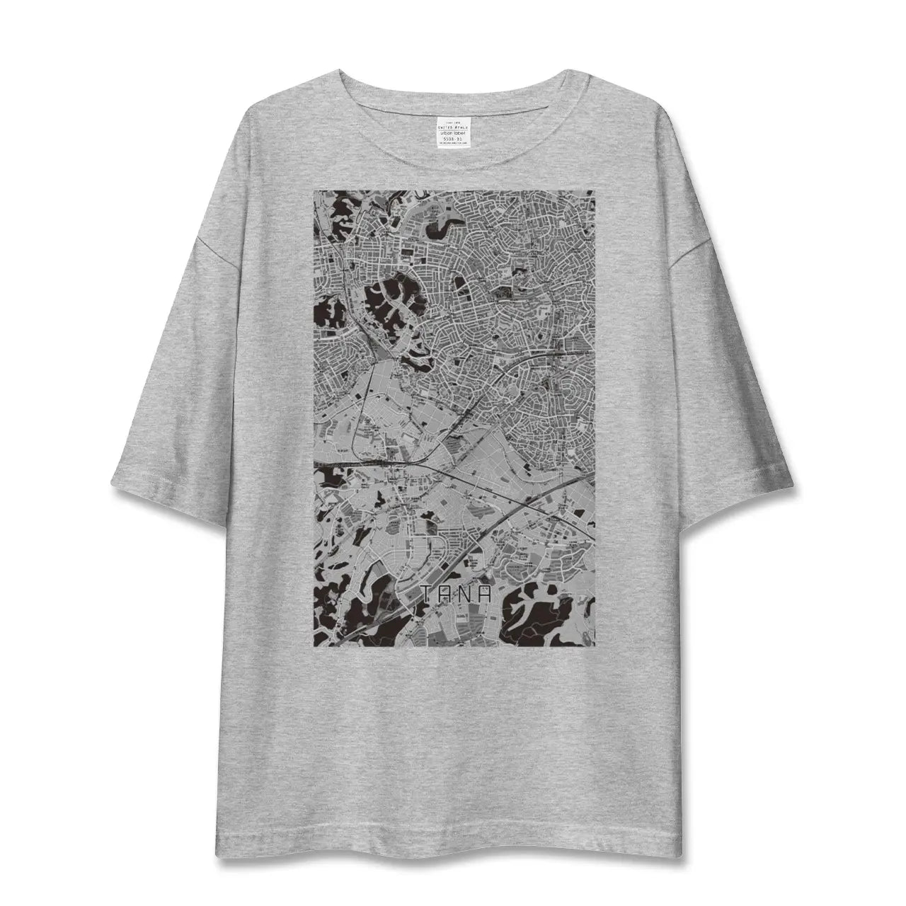 【田奈(神奈川県)】地図柄ビッグシルエットTシャツ