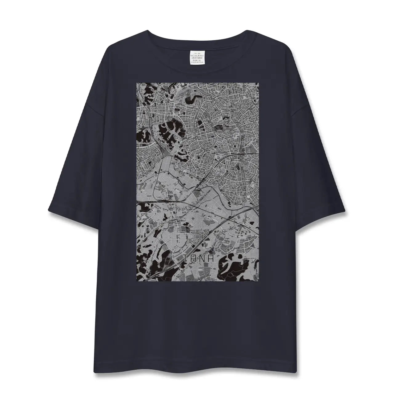【田奈(神奈川県)】地図柄ビッグシルエットTシャツ