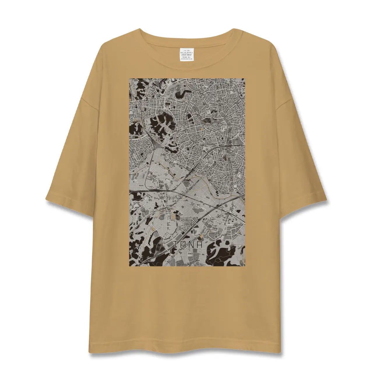 【田奈(神奈川県)】地図柄ビッグシルエットTシャツ