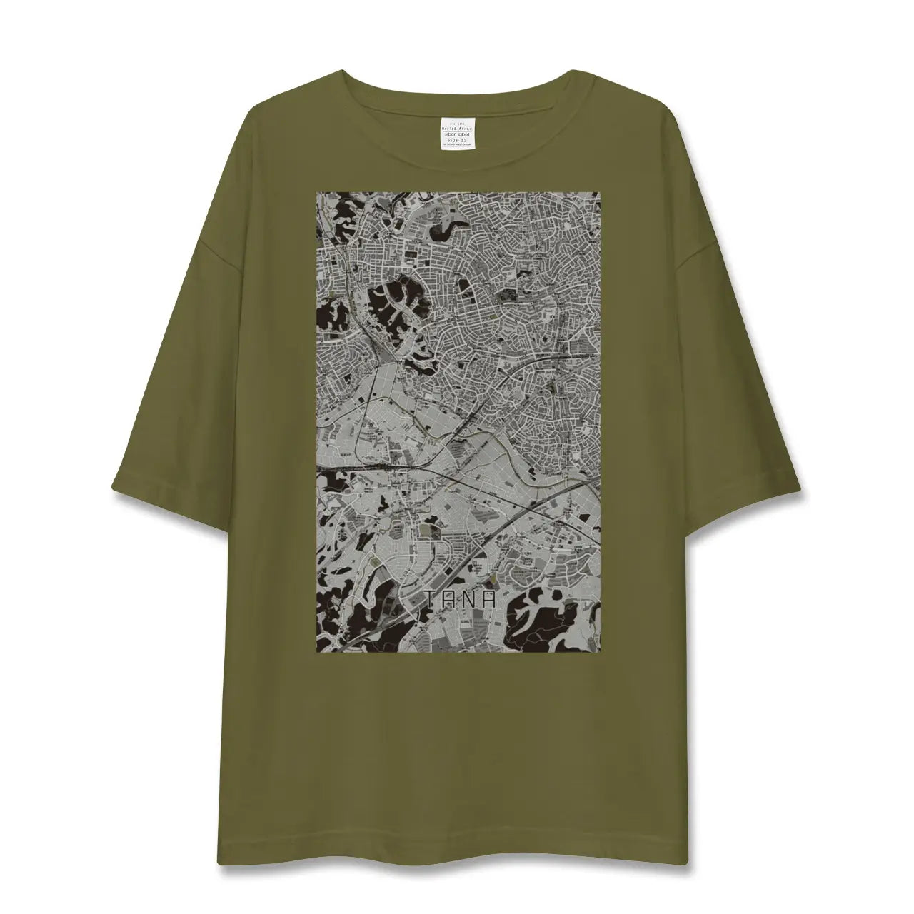 【田奈(神奈川県)】地図柄ビッグシルエットTシャツ