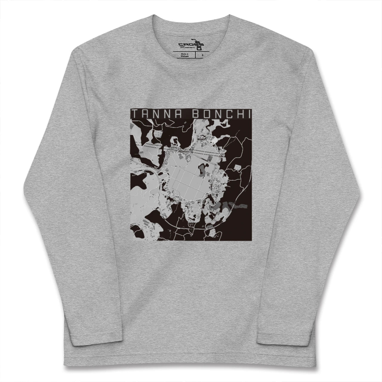 【丹那盆地(静岡県)】地図柄ロングスリーブTシャツ